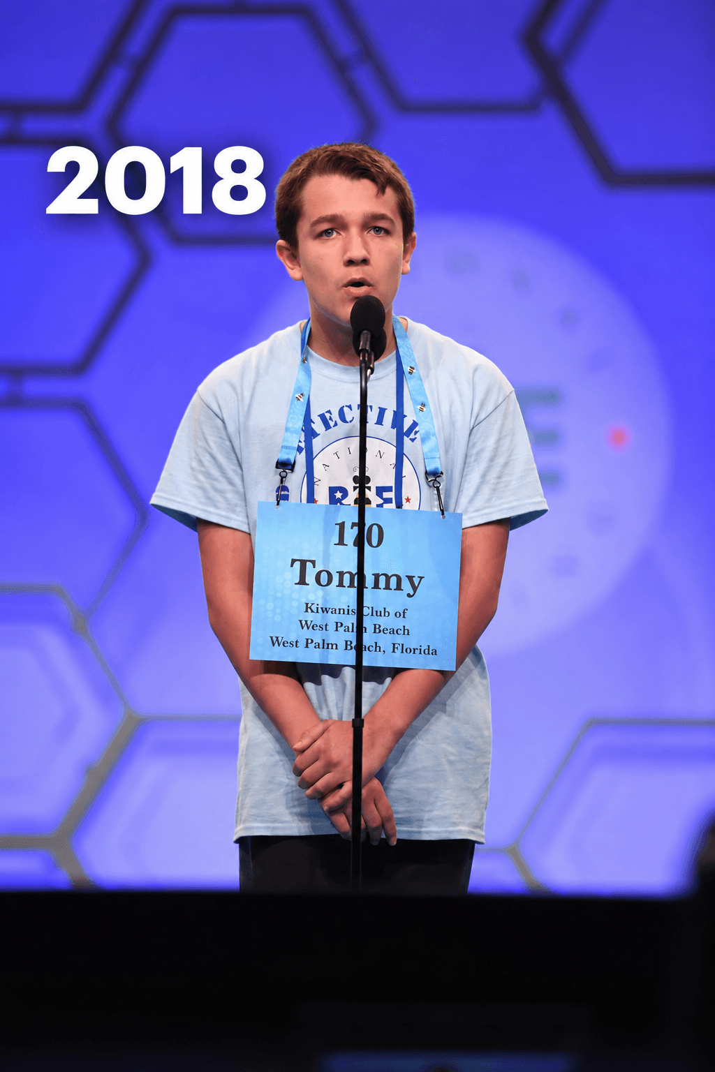 Tommy Cherry competing in the 2018 Scripps National Spelling Bee
